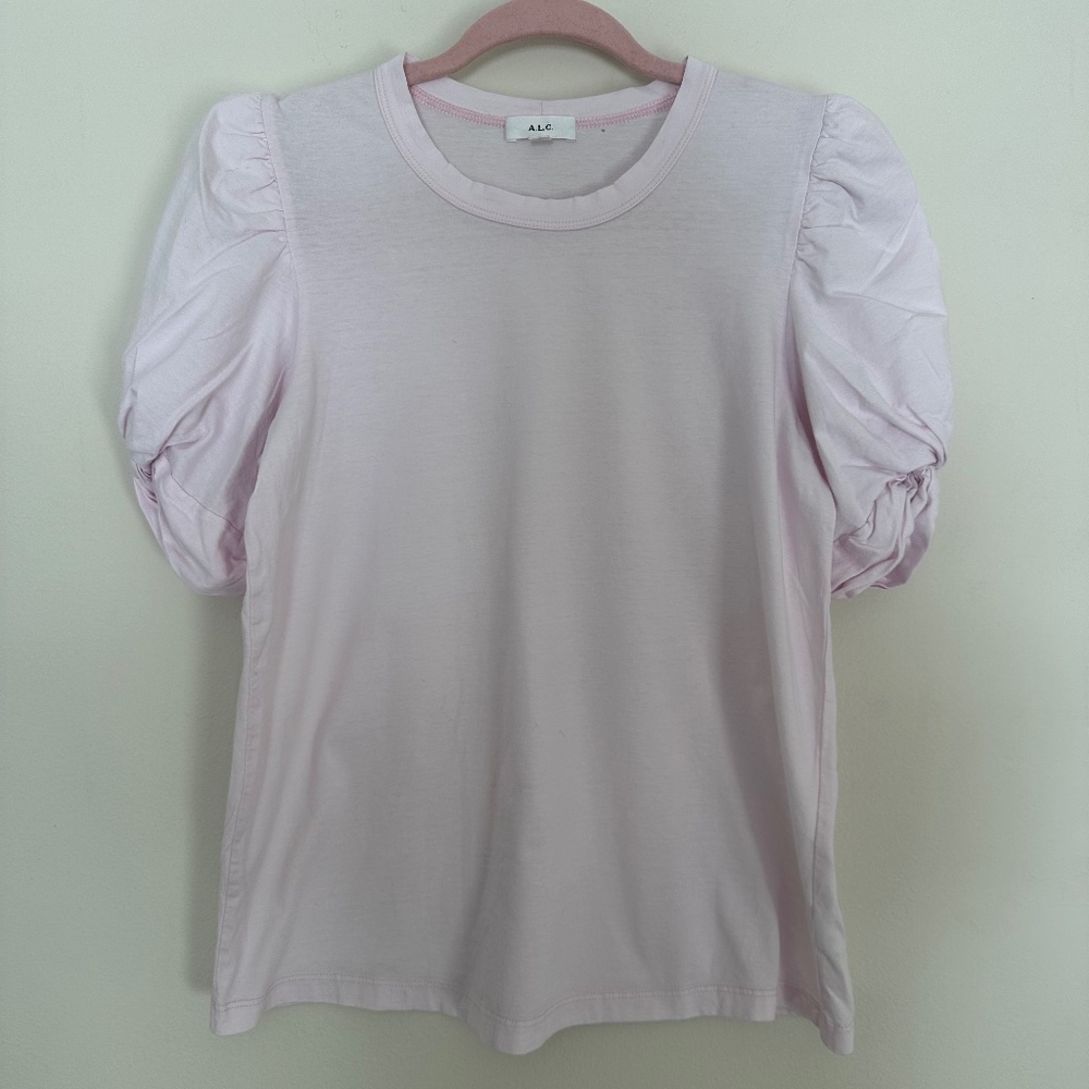 A.L.C. Kati Puff-Sleeve Tee/Top Size M Spring Summer Casual